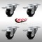 Service Caster 3 Inch SS Soft Rubber Wheel Swivel Top Plate Caster Set Total Lock Brake SCC SCC-SSTTL20S314-SRS-4 - alternate 3